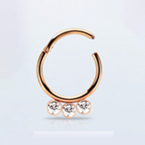 1.2 X 10 HINGED SEGMENT – ROSE GOLD – 3 STONE