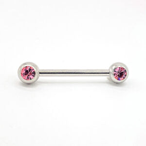 PINK JEWELLED NIPPLE BAR 1.6 X 16