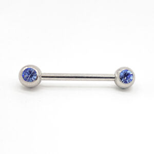 BLUE JEWELLED NIPPLE BAR 1.6 X 16