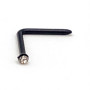 JEWELLED BLACK BIOFLEX L-SHAPE NOSE PIN