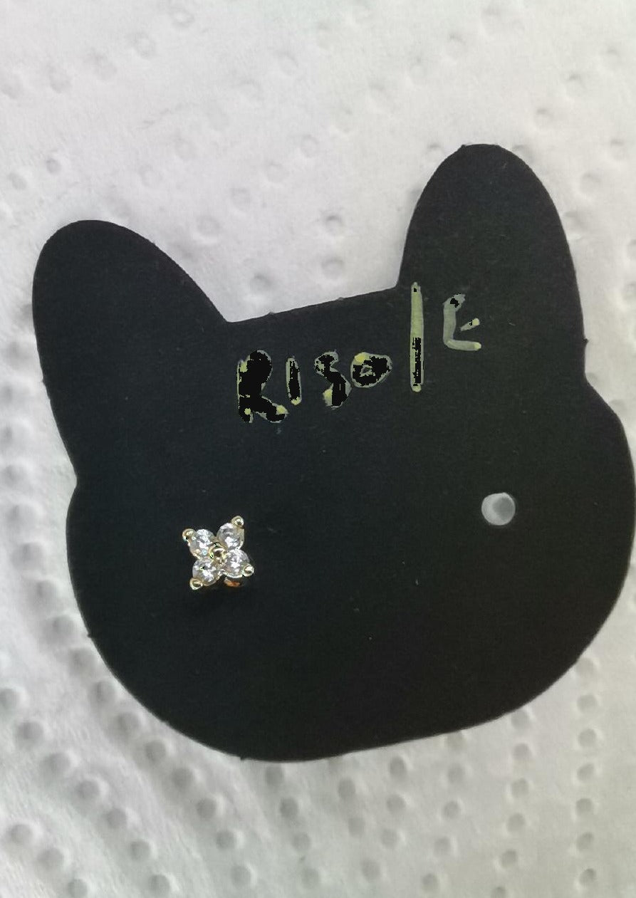 Butterfly crystal piercing stud