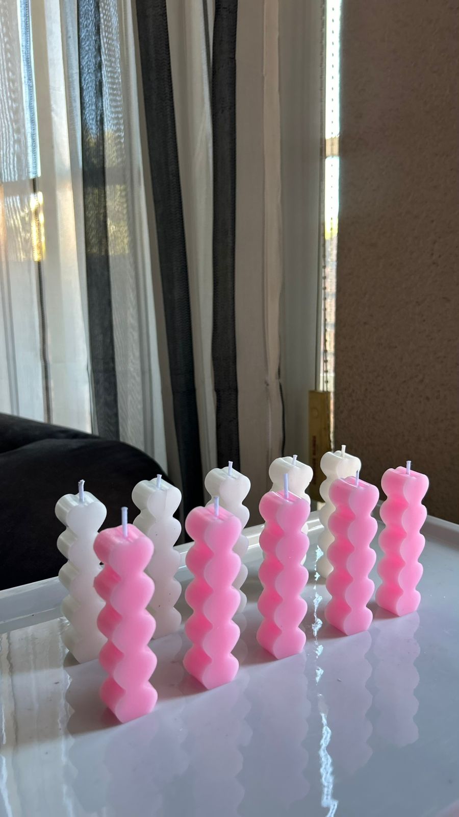 Mini Heart Pillar Candle