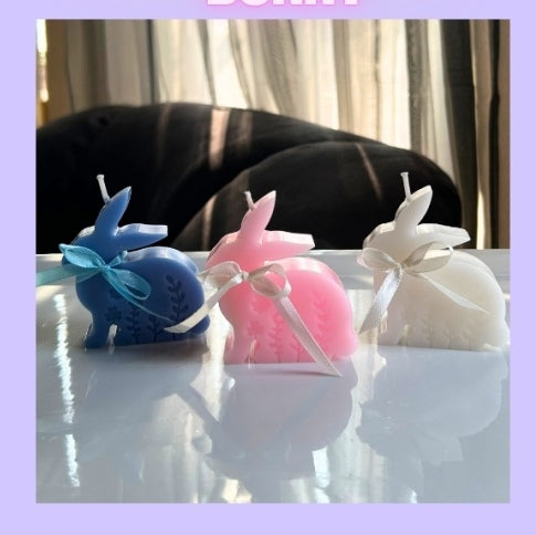 Floral Bunny Candle