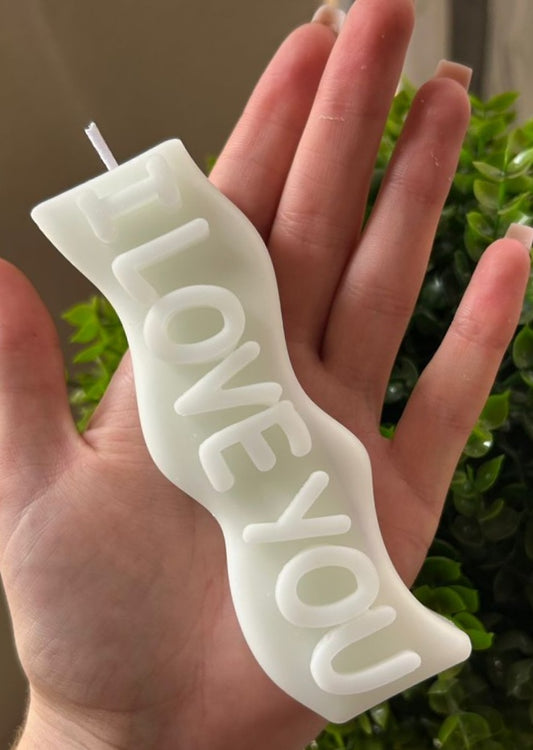 I Love You Pillar Candle
