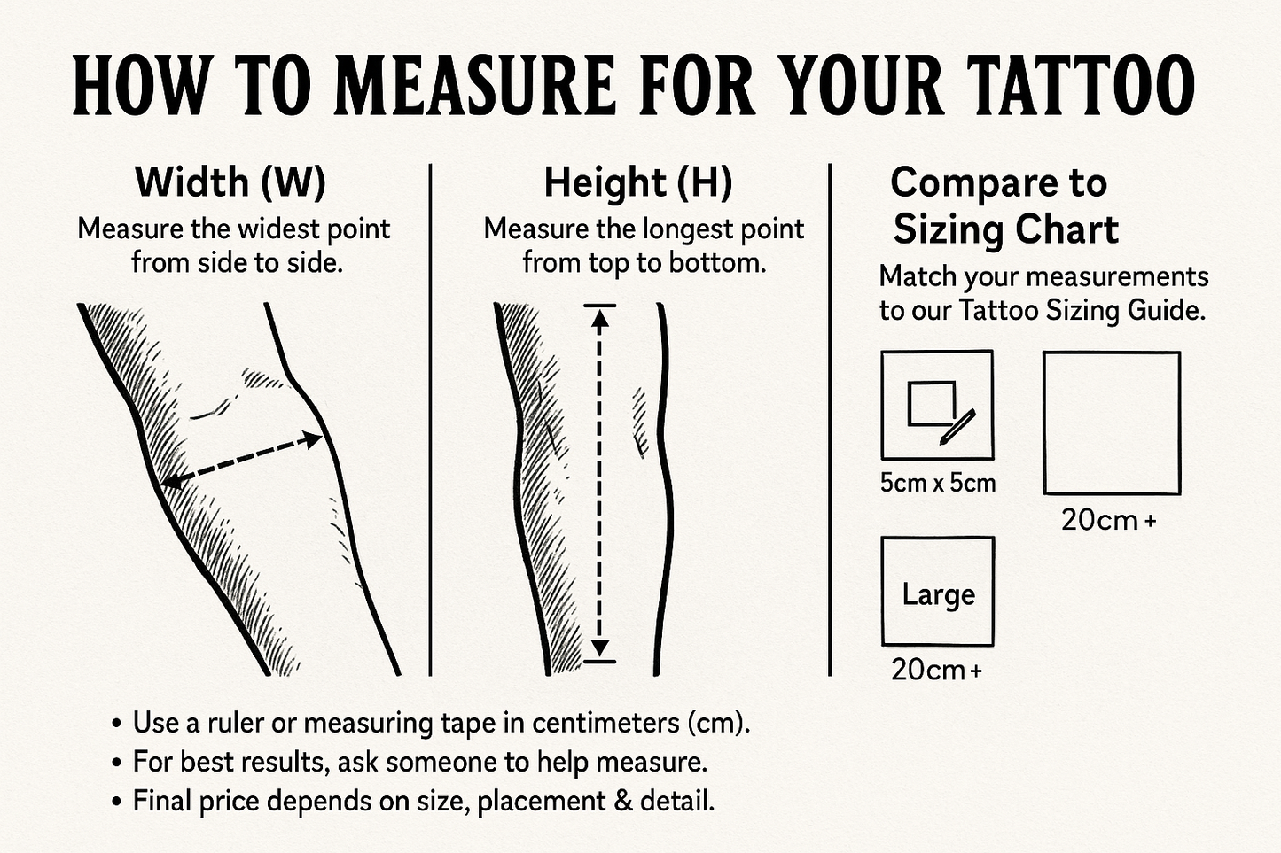 Micro Tattoo with Colour (1cm x 1cm up to 4cm x 4cm, max 4 colours)