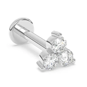1.2 X 8 X 4 LABRET – STEEL – 3 STONE TRIANGLE – 1 (INTERNAL THREAD)
