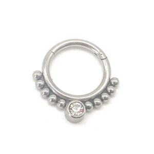 1.2 X 8 HINGED SEGMENT RING – 1 STONE & BEADED