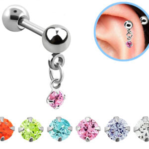 1.2 X 8 X 4 STRAIGHT BAR – 3MM CLEAR CRYSTAL DANGLE