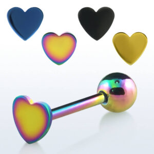 1.6 X 16 X 6 TONGUE BAR – GOLD – FLAT HEART TOP