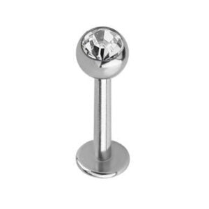 1.6 X 12 X 3 LABRET – STEEL – JEWELLED