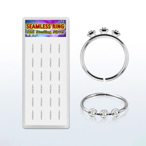 3-STONE STERLING SILVER NOSE RING