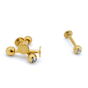 1.2 X 8 X 3 LABRET – GOLD – JEWELLED
