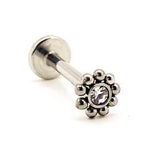 1.2 X 8 X 4 LABRET – STEEL – FLOWER (INTERNAL THREAD)