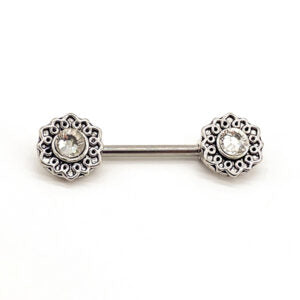 JEWELLED MANDALA NIPPLE BAR 1.6 X 14