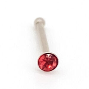 STEEL RED JEWELLED NOSE PIN
