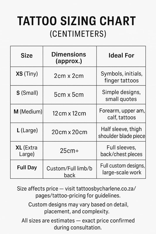 Micro Tattoo with Colour (1cm x 1cm up to 4cm x 4cm, max 4 colours)