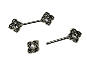 4-EDGED NIPPLE BAR WITH JEWEL 1.6 X 14