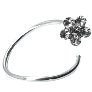 8MM STERLING SILVER TWIST CRYSTAL FLOWER RING