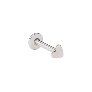 1.2 X 8 X 4 LABRET – STEEL – HEART (INTERNAL THREAD)