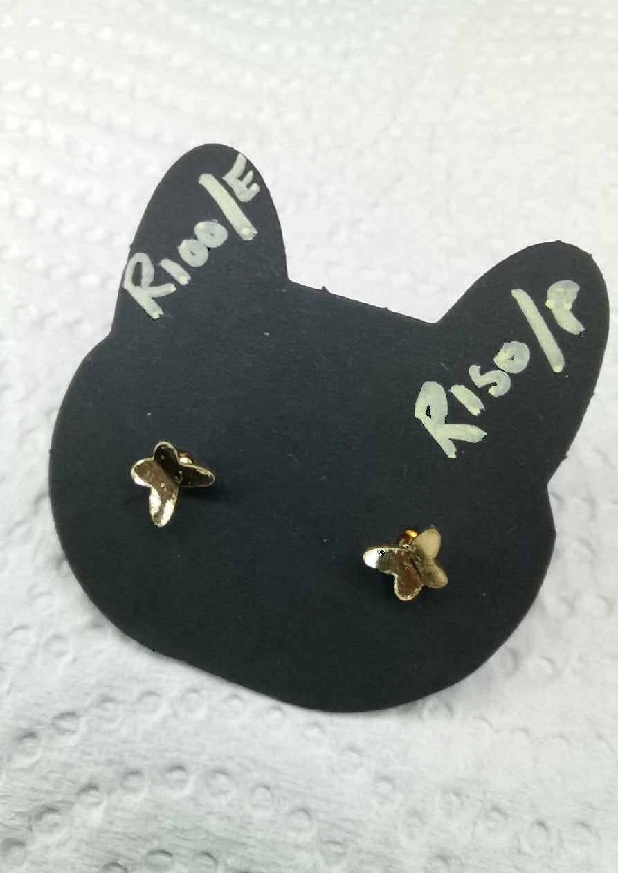 Gold butterfly piercing studs