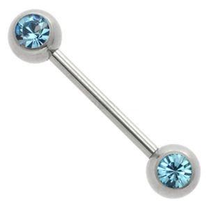 1.6 X 14 AQUA JEWELLED NIPPLE BAR