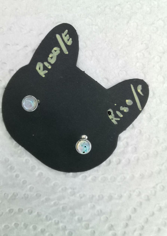 Iridescent opal glow piercing stud