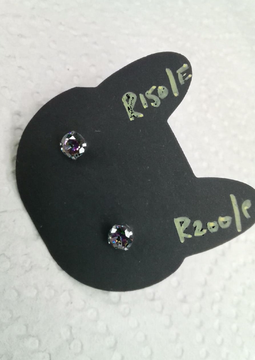 Rainbow crystal piercing studs