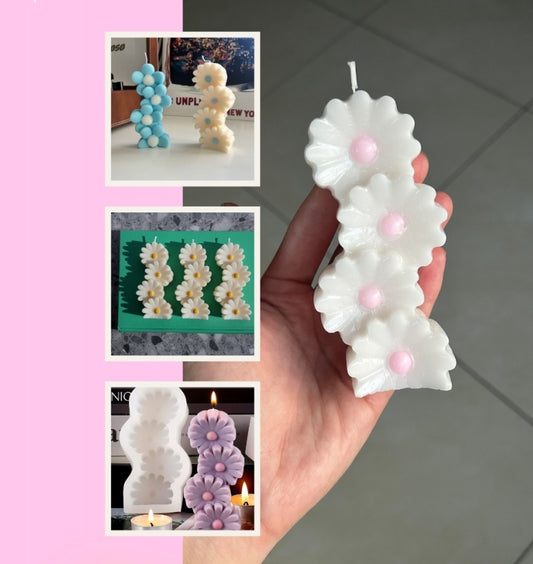Daisy Pillar Candle