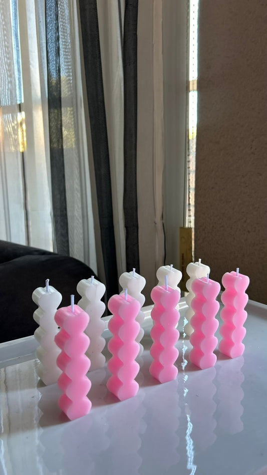 Mini Heart Pillar Candle
