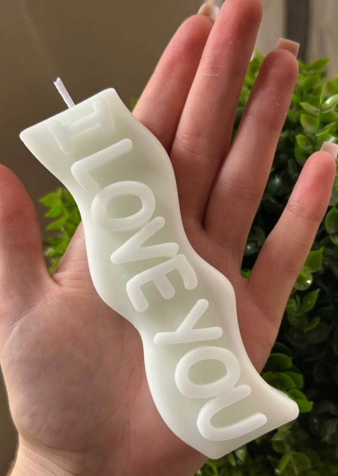 I Love You Pillar Candle