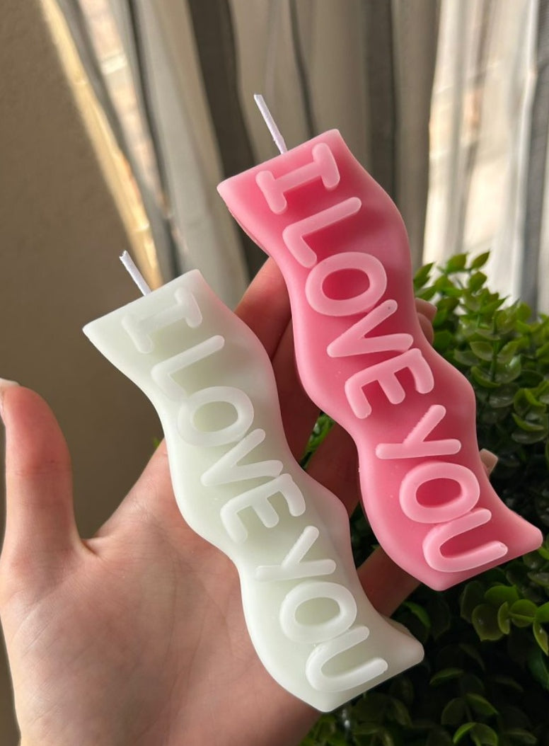 I Love You Pillar Candle