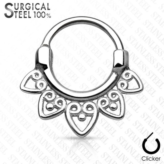 1pc- Tribal Fan Round Septum Clicker