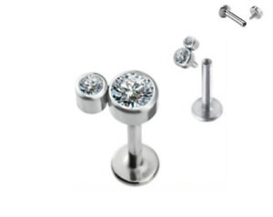 1.2 X 8 X 7 LABRET – STEEL – 2 JEWELS (INTERNAL THREAD)