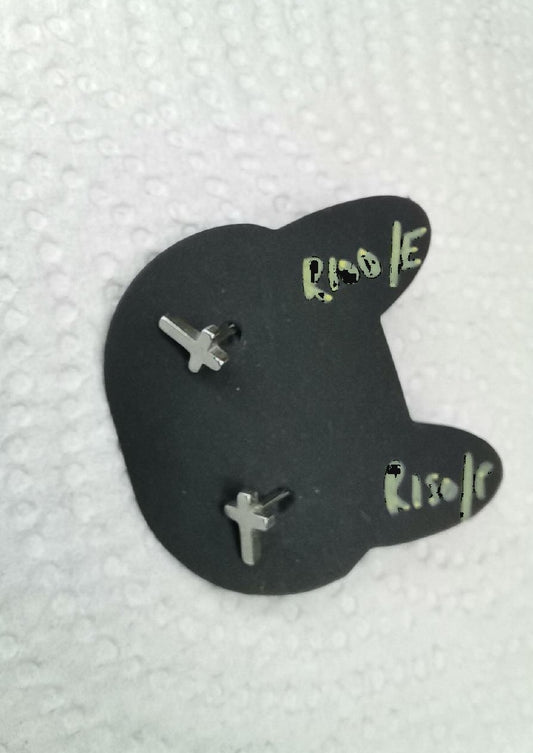 Slim cross piercing stud